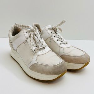 Michael Kors White Platform Sneakers Size 8